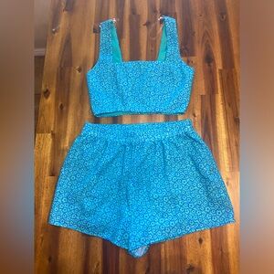 NWT Le Lis Crop Tank Top Size XS and Matching High Waisted Shorts Size S (Set)